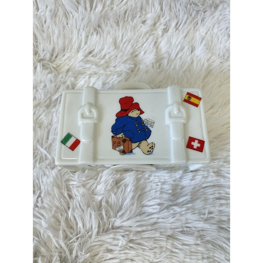 Paddington Bear Suitcase Traveller Coin Bank Reutter Porzellan Germany 1998 - Picture 3 of 4